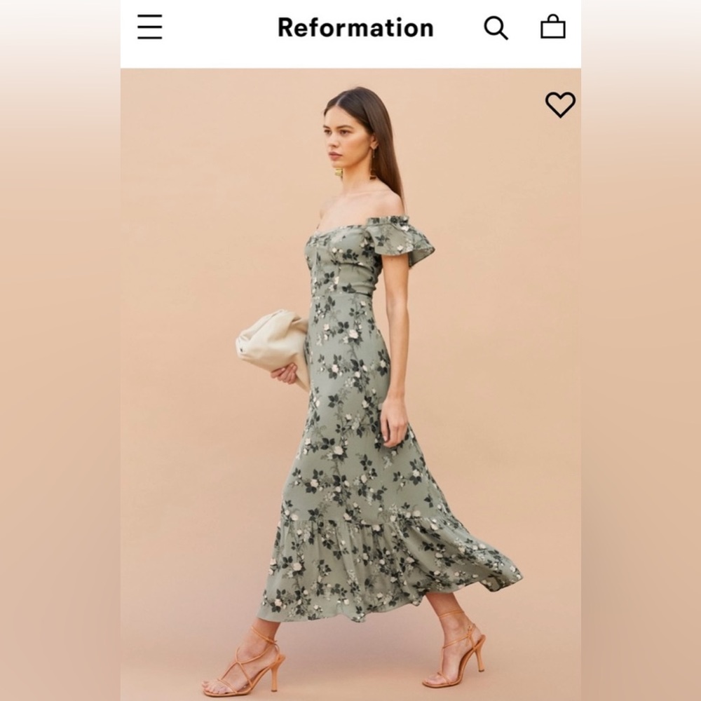 Reformation butterfly dress in verde (size 4).